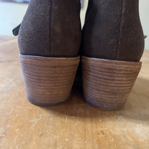 Madewell Janice Side Zip Booties Boots Size 10 Leather Brown F5076 2in Heel - Picture 5 of 14